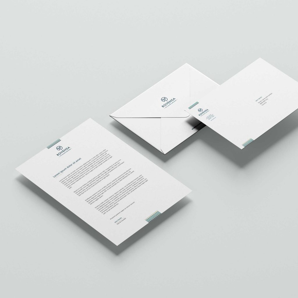 design papel carta e envelope